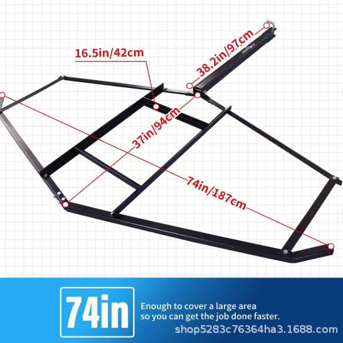 For ATV, UTV Driveway Drag Harrow 74”Width, 39" Length Lawn Leveling Rake Driveway Rake With 2 Adjustable Bars ATV Tractor Heavy Duty Steel