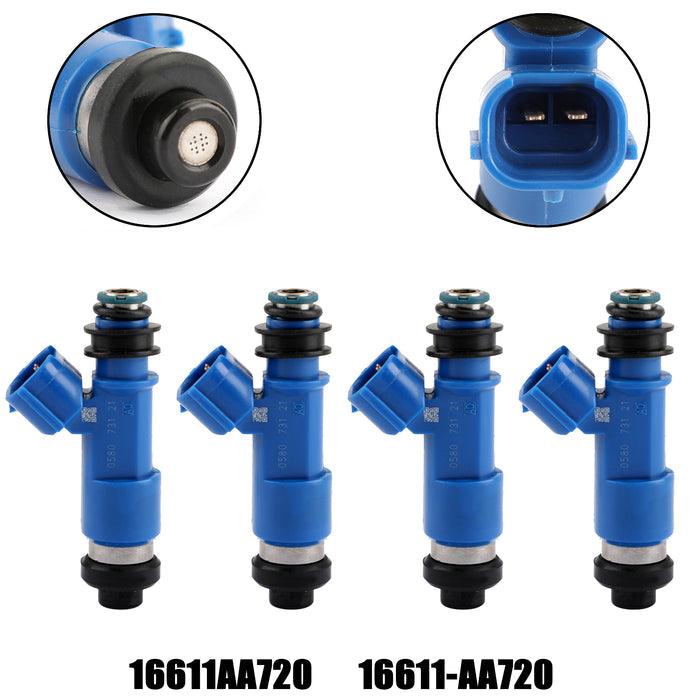 1/4PCS Dark Blue 565cc Fuel Injectors For Subaru WRX / STI 16611-AA720 2.5L - ONESOOP