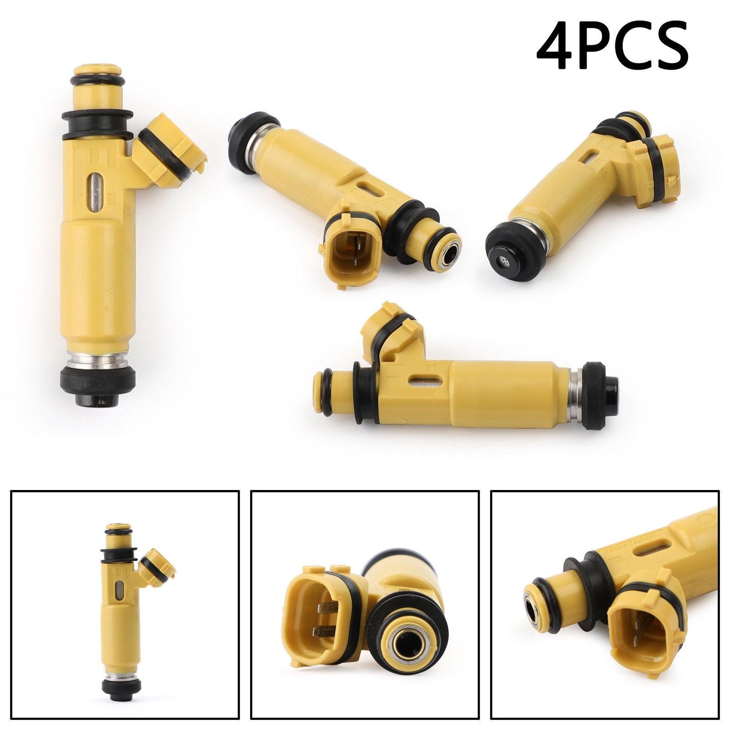 1/4PCS 440Cc 4-Hole Yellow Denso Fuel Injectors 195500-4450 For Mazda (04-08 Rx-8) - ONESOOP