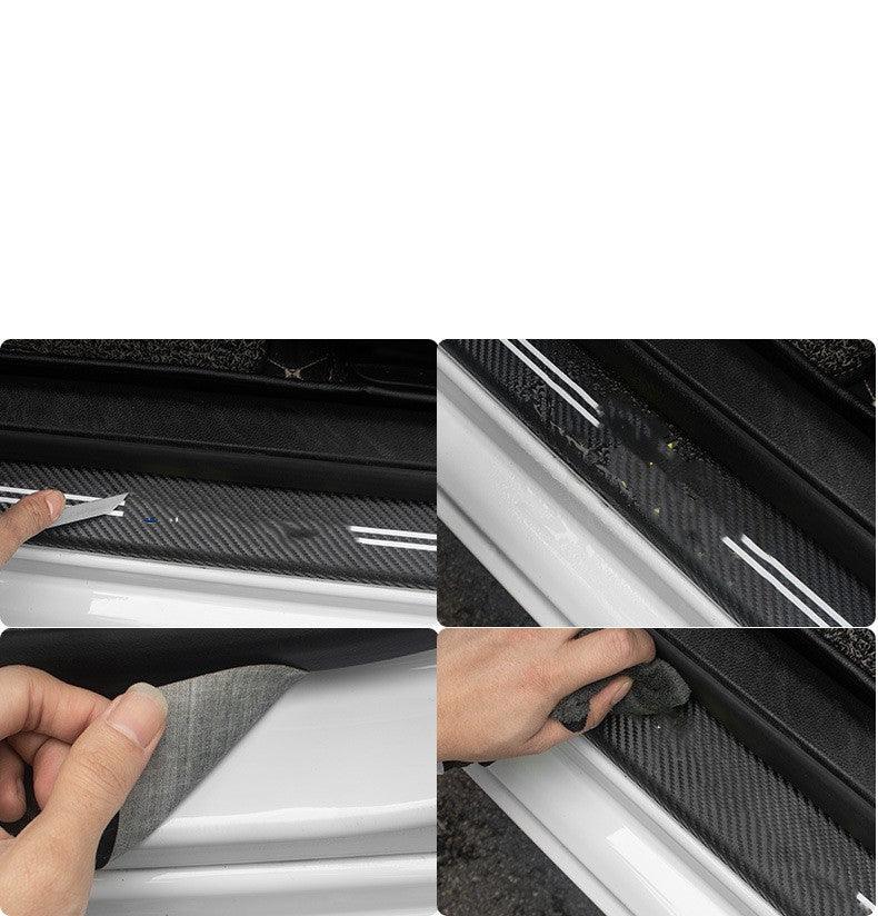Car Door Threshold Strip Car Standard Carbon Fiber Leather Protector For Honda Ford Jeep Generic - ONESOOP