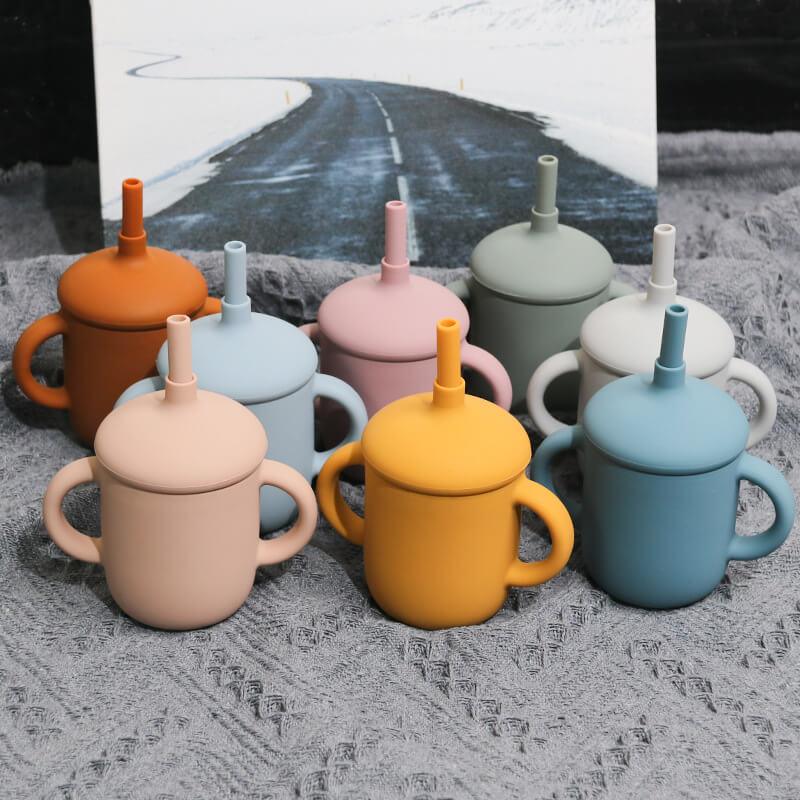 Baby Feeding Cup Straw Water Bottle Sippy Cup Silicone Baby Learning Drinkware Child Leak Proof Cup Kids Supplies - ONESOOP