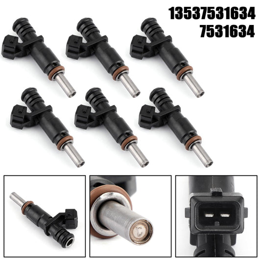 6PCS Fuel Injectors 7531634 For 06-12 BMW 128i 328i 528i 525i 325i 330i X3 X5 Z4 525i 2.0/2.5/3.0L - ONESOOP