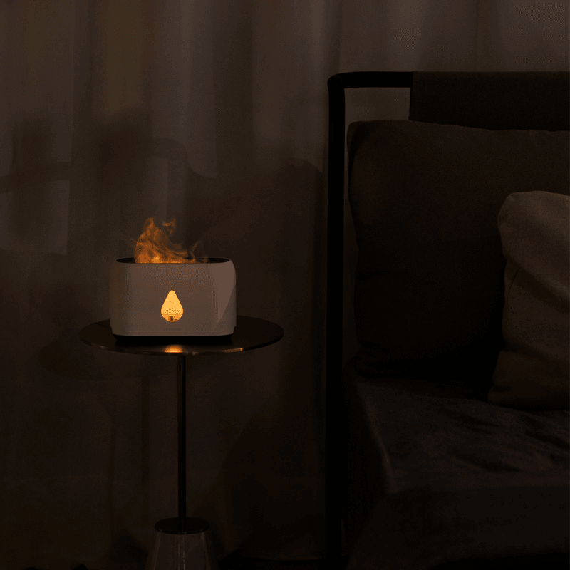 Flame Oil Diffuser Cool Air Humidifier Home Appliances With Mini Remote Control - ONESOOP