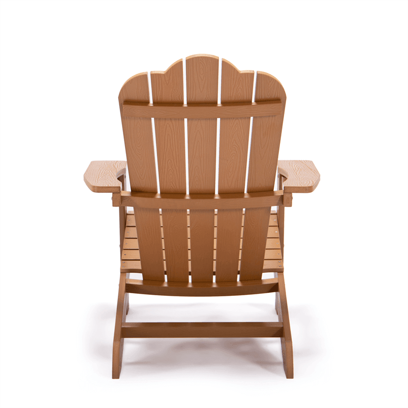 Adirondack Chair Backyard Outdoor Furniture Painted Seating with Cup Holder All-Weather and Fade-Resistant Plastic Wood for Lawn Patio - ONESOOP