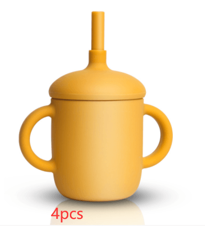 Baby Feeding Cup Straw Water Bottle Sippy Cup Silicone Baby Learning Drinkware Child Leak Proof Cup Kids Supplies - ONESOOP