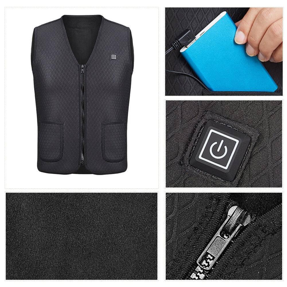 Electric Heated Vest Women Winter Warm Outdoor Riding Skiing Fishing Heating Vest - ONESOOP