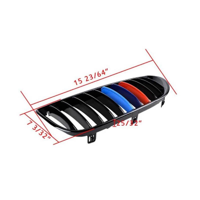 2pcs Front Grilles For 2004-2010 BMW E63 E64 650i 645Ci M6 Coupe Convertible car Gloss Black M Color Generic - ONESOOP