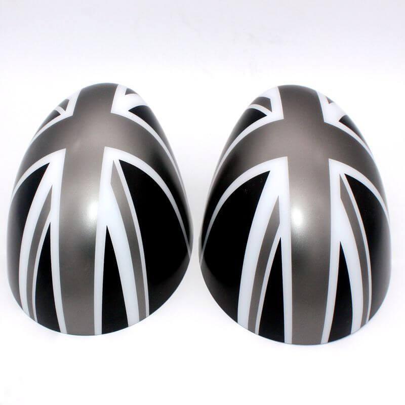 For BMW MINI F55 F56 Rearview Mirror Cover Exterior Mirror Shell Black And White Grid Shell Mirror Cover Generic - ONESOOP