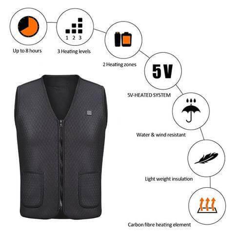 Electric Heated Vest Women Winter Warm Outdoor Riding Skiing Fishing Heating Vest - ONESOOP