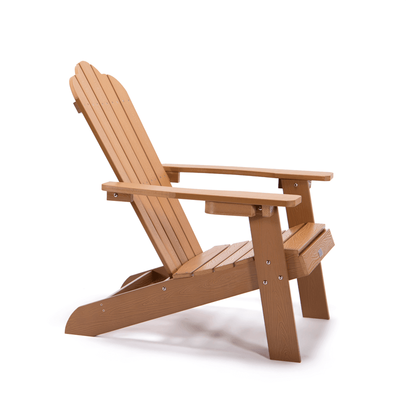 Adirondack Chair Backyard Outdoor Furniture Painted Seating with Cup Holder All-Weather and Fade-Resistant Plastic Wood for Lawn Patio - ONESOOP