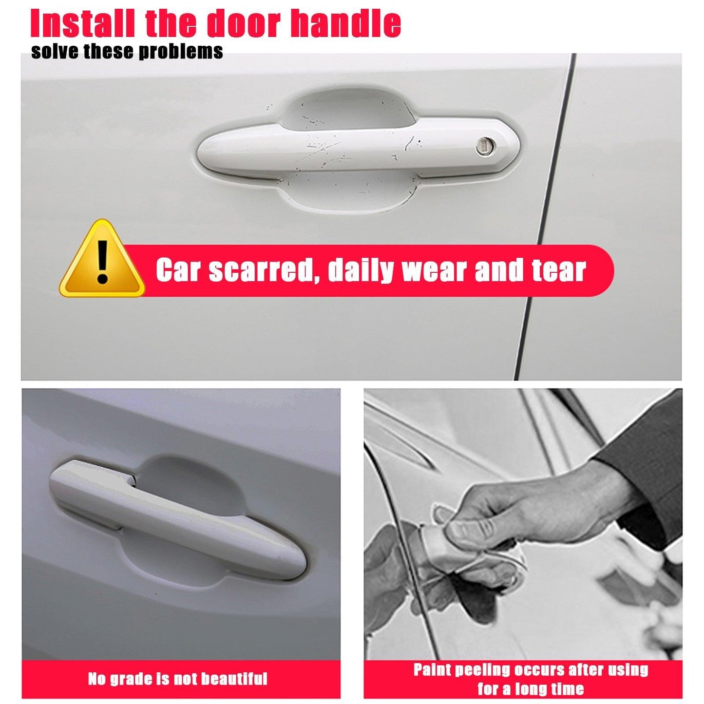 For 07-13 Cadillac Escalade Chevrolet Avalanche Tahoe Silverado 1500/ 3500 HD Front Chrome Outer Outside Exterior Door Handle Pair Set Generic - ONESOOP