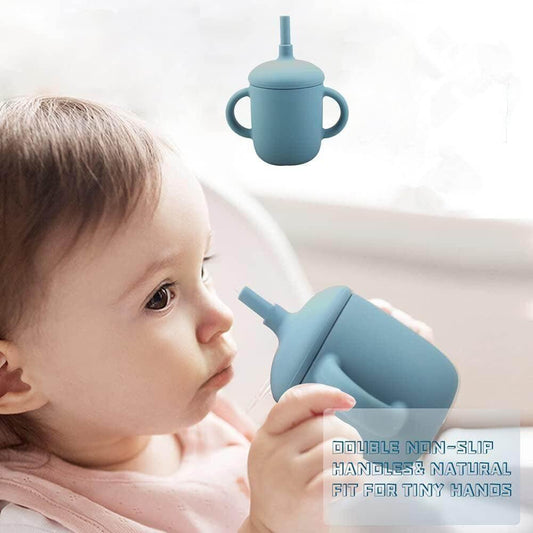 Baby Feeding Cup Straw Water Bottle Sippy Cup Silicone Baby Learning Drinkware Child Leak Proof Cup Kids Supplies - ONESOOP