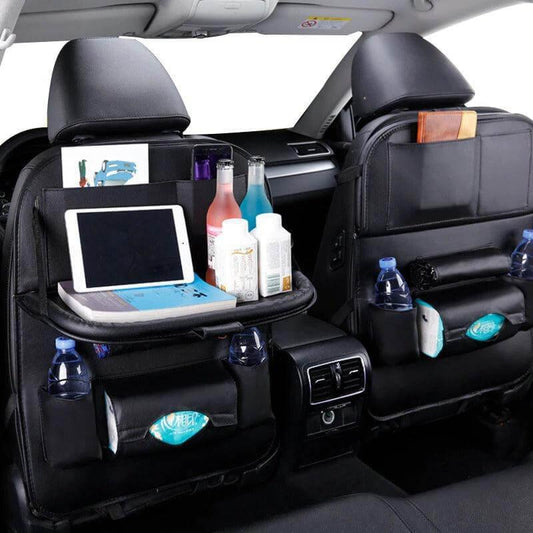 Universal Car Seat Organizer Pu Leather Pad Bag Car Storage Organizer Foldable Table Tray Travel Storage Bag Generic - ONESOOP