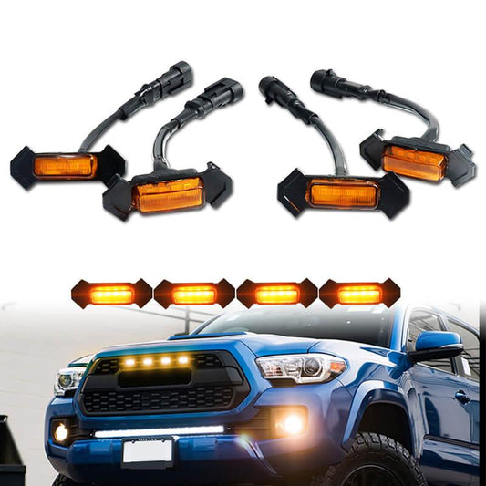 2016-2020 Toyota Tacoma w/TRD Pro Grill ONLY Front Grille Lighting DRL 6000K 12V Grille LED Lights Kit White/amber Generic - ONESOOP