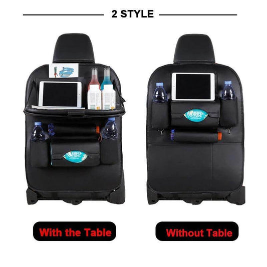 Universal Car Seat Organizer Pu Leather Pad Bag Car Storage Organizer Foldable Table Tray Travel Storage Bag Generic - ONESOOP