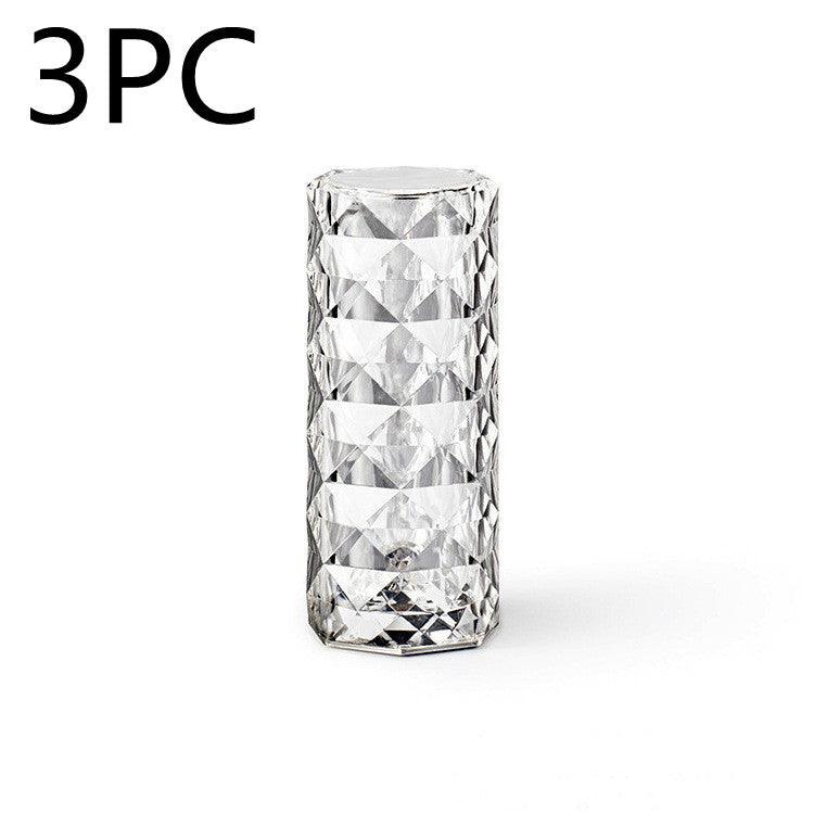 Nordic Crystal Lamp Rose Projector Lamp Decor USB Table Lamps Bedroom Touch Dimming Atmosphere Diamond Night Light - ONESOOP