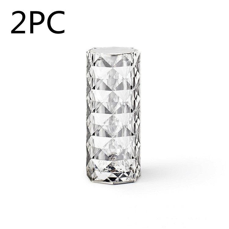 Nordic Crystal Lamp Rose Projector Lamp Decor USB Table Lamps Bedroom Touch Dimming Atmosphere Diamond Night Light - ONESOOP