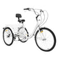 28pc 24 Inch White Adult Tricycle 7 Speed 3 Wheel EXW Price No Shipping Included - ONESOOP
