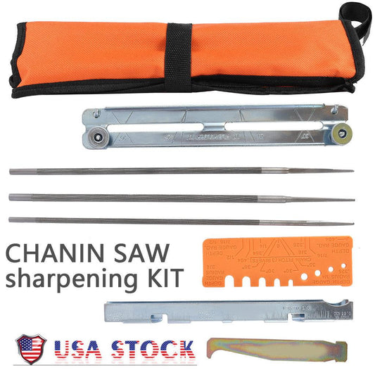 Chain Saw Sharpening Kit Chainsaw File Tool Set Guide Bar File With Instructions - ONESOOP